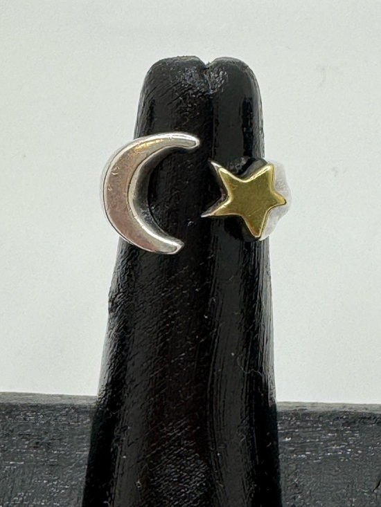 Vintage Jewelry - Vintage Moon and Star Mexico 925 Silver Ring